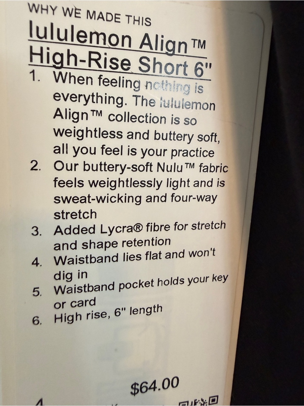 lululemon athletica Align High-Rise Short 6" — Black